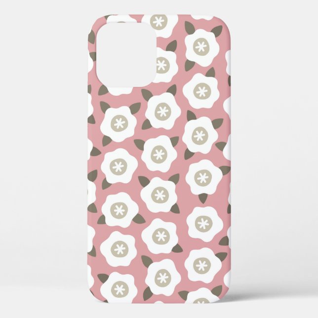 Seamless pattern with cute flowers on pink backgro Case-Mate iPhone case (Back)