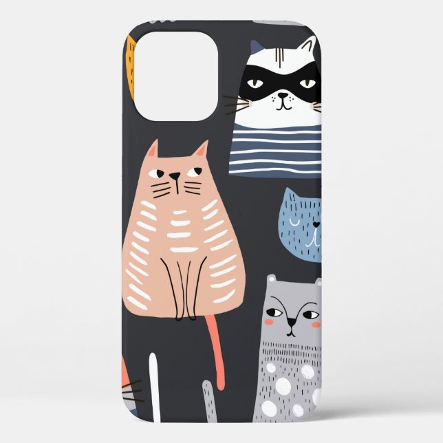 Seamless pattern with cute Kittens in diferent sty Case-Mate iPhone Case (Back)