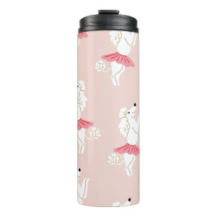 Seamless pattern with cute poodle dogs in cute bal thermal tumbler