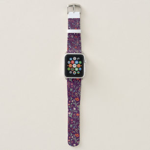 Seamless pattern with decorative flowers apple watch band