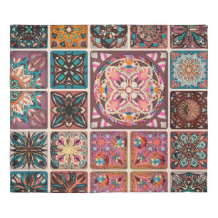 Seamless pattern with decorative mandalas. Vintage Duvet Cover