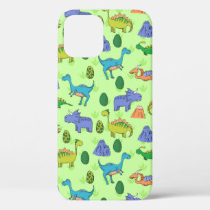 Seamless pattern with different cute dinosaurs, mo iPhone 12 case