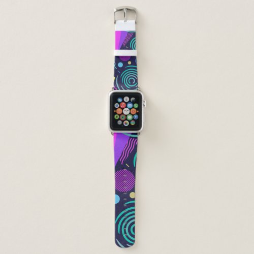 Seamless pattern with different kinds of geometric apple watch band