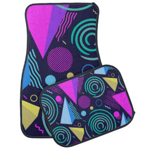 Seamless pattern with different kinds of geometric car floor mat