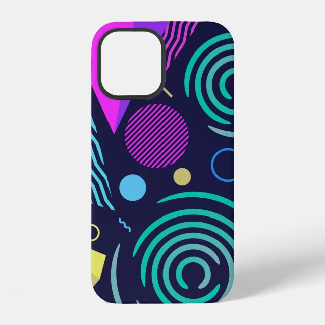 Seamless pattern with different kinds of geometric iphone case (Back)