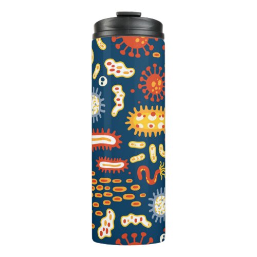 Seamless pattern with different kinds of microorga thermal tumbler