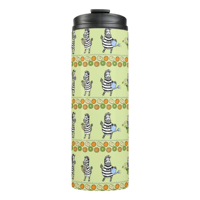 Seamless pattern with different zebras and differe thermal tumbler (Front)
