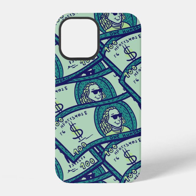 seamless pattern with dollars banknotes iphone case (Back)