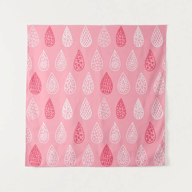 Seamless pattern with doodle water drops tapestry (Front)