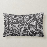 Seamless pattern with doodle wavy lines in retro s lumbar pillow<br><div class="desc">Seamless pattern with doodle wavy lines in retro style in black and white 2</div>