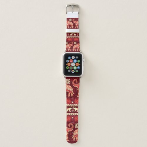 Seamless pattern with elephants  apple watch band