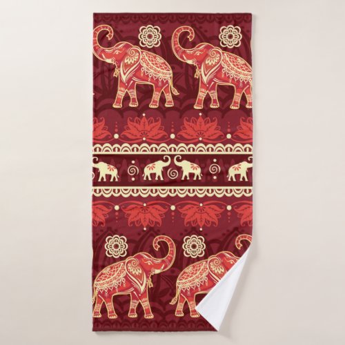 Seamless pattern with elephants  bath towel