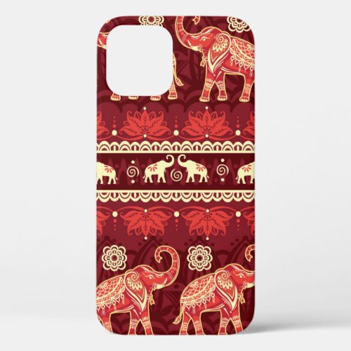 Seamless pattern with elephants  iPhone 12 case