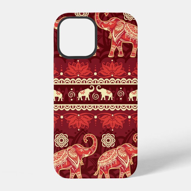 Seamless pattern with elephants  iphone case (Back)