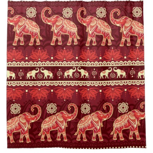 Seamless pattern with elephants  shower curtain