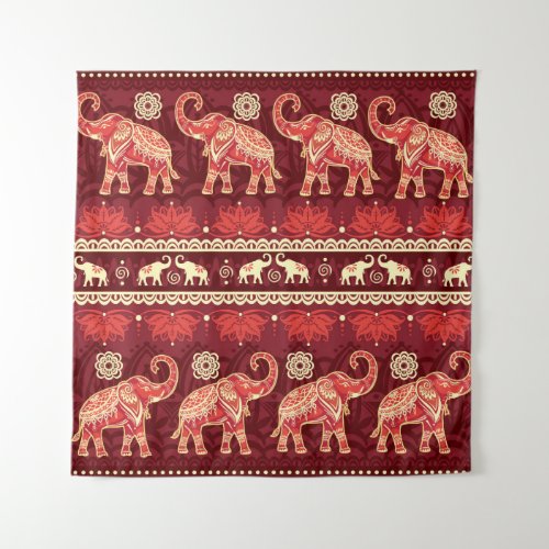Seamless pattern with elephants  tapestry