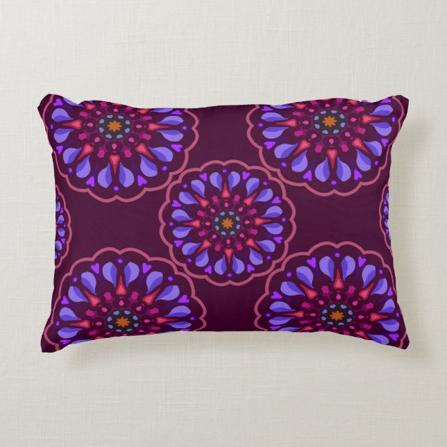 Seamless pattern with ethnic mandala art ornament. accent pillow (Front)