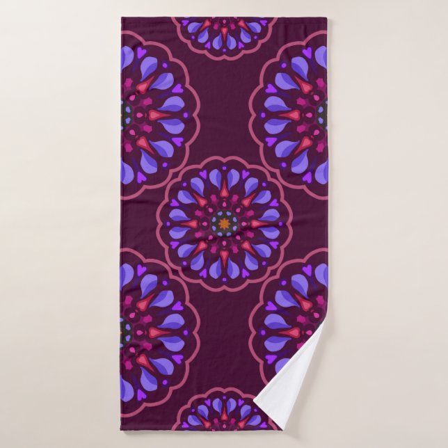 Seamless pattern with ethnic mandala art ornament. bath towel (Bath Towel)