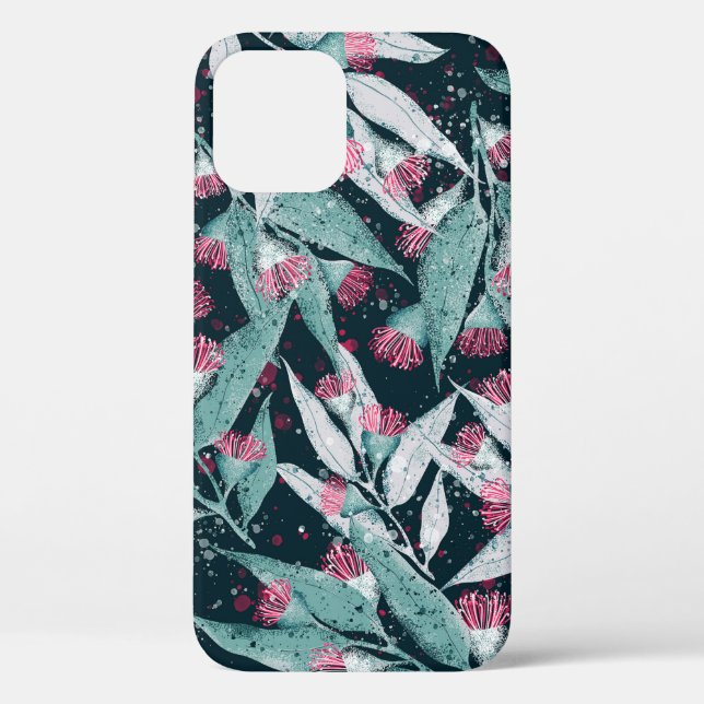 Seamless pattern with eucalyptus leaves and flower Case-Mate iPhone case (Back)