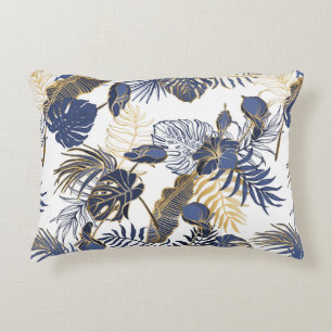Seamless pattern with exotic tropical leaves. Palm Accent Pillow