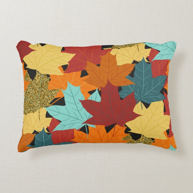 Seamless pattern with fall maple leaves. illustrat accent pillow (Front)