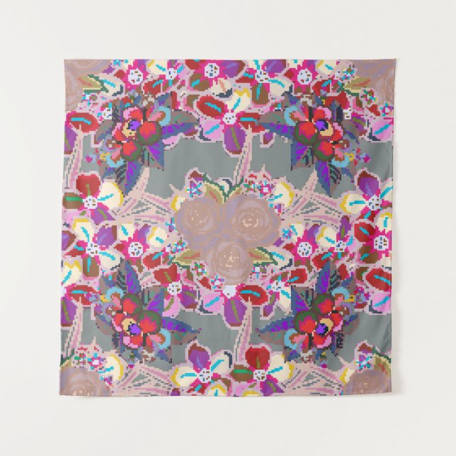 Seamless pattern with floral motif. Seamless patte Tapestry (Front)