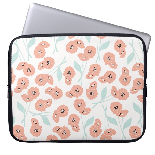 Seamless pattern with flowers and floral elements, laptop sleeve (Front)