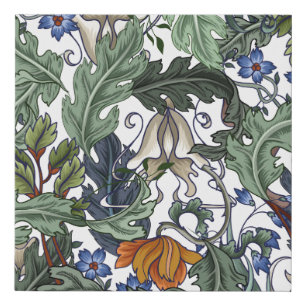 Seamless pattern with flowers in art deco style. M Faux Canvas Print