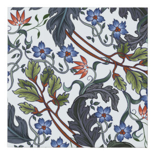 Seamless pattern with flowers in art deco style. M Faux Canvas Print