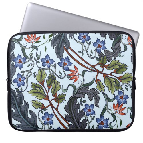 Seamless pattern with flowers in art deco style M Laptop Sleeve