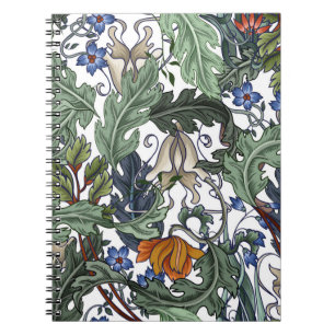 Seamless pattern with flowers in art deco style. M Notebook
