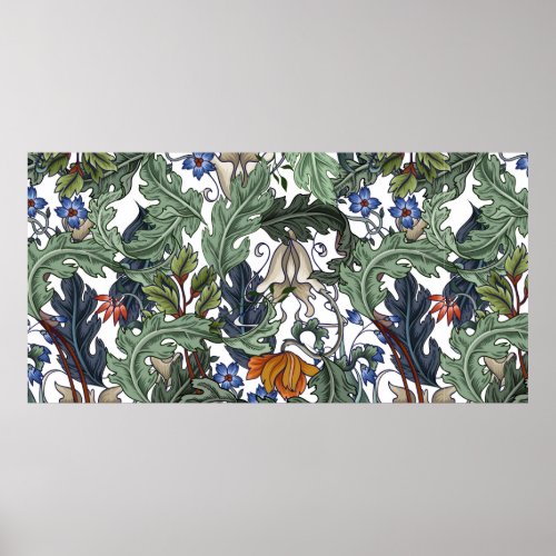 Seamless pattern with flowers in art deco style M Poster