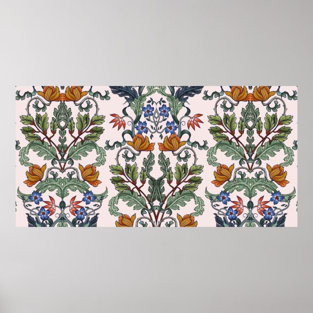 Seamless pattern with flowers in art deco style. M Poster (Front)