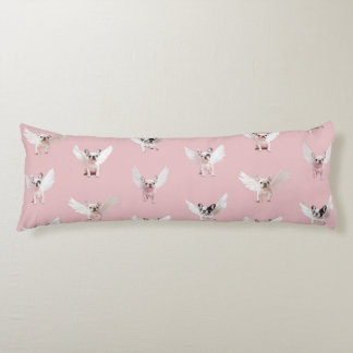 Seamless Pattern with Flying French Bulldog Body Pillow