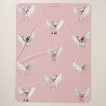 Seamless Pattern with Flying French Bulldog