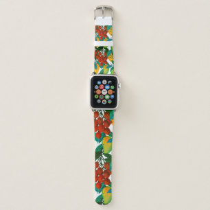 Seamless pattern with fresh bright exotic mango ra apple watch band