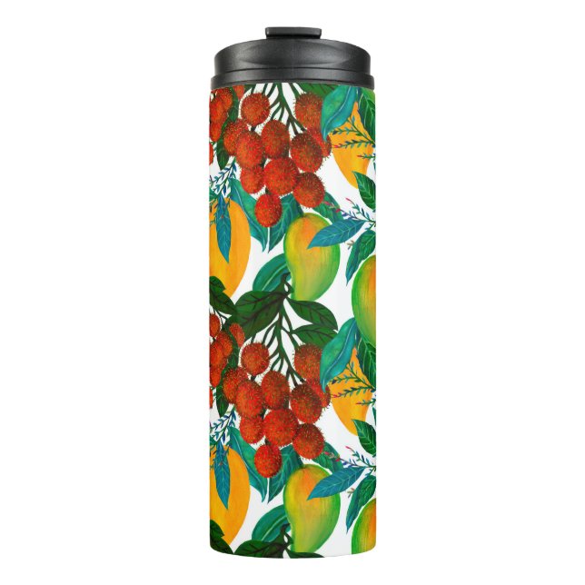 Seamless pattern with fresh bright exotic mango ra thermal tumbler (Front)