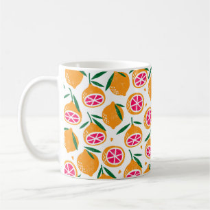 Seamless pattern with fruits. Stamp textured. Coffee Mug