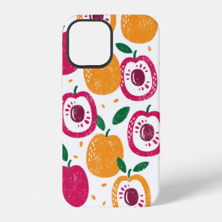 Seamless pattern with fruits. Stamp textured. iPhone 12 Case