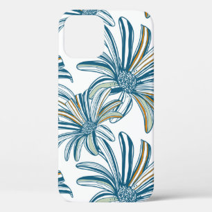 Seamless pattern with gerbera flowers. Vintage bac iPhone 12 Case