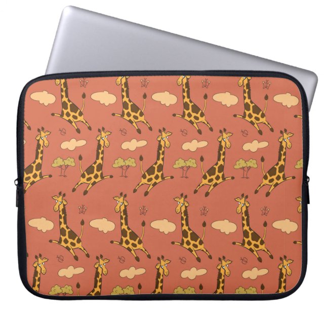Seamless pattern with giraffes laptop sleeve (Front)