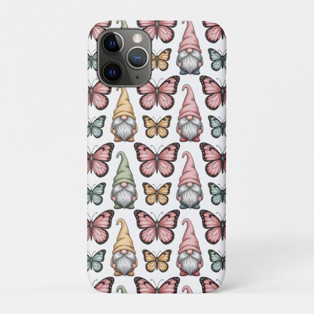 Seamless Pattern with Gnomes and Butterflies Case-Mate iPhone Case (Back)