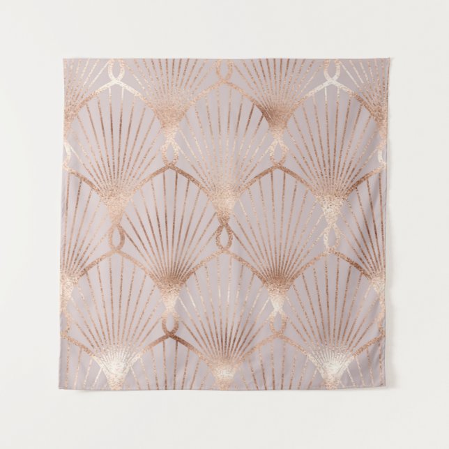 Seamless pattern with gold leaf shapes tapestry (Front)