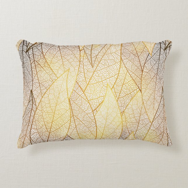 Seamless pattern with gold leaves accent pillow (Front)