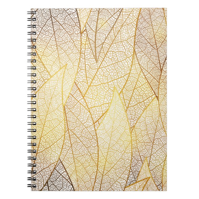 Seamless pattern with gold leaves notebook (Front)