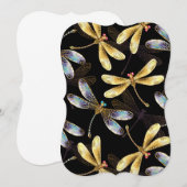 Seamless Pattern with Golden Dragonflies (Front/Back)