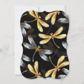 Seamless Pattern with Golden Dragonflies (Front)