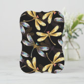 Seamless Pattern with Golden Dragonflies (Standing Front)