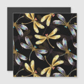 Seamless Pattern with Golden Dragonflies (Front/Back)