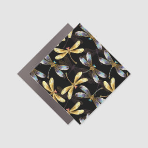 Seamless Pattern with Golden Dragonflies Car Magnet